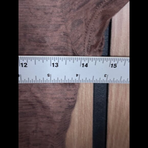 Zenna Top Small Womens Brown V Neck Basic Lightweight Tee - Picture 3 of 7